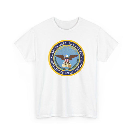 "Dept of Greased Landings" Cotton Tee