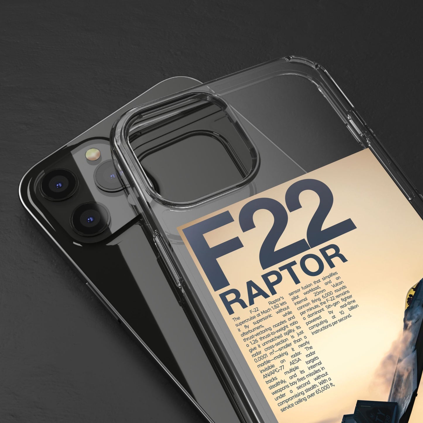 F22 Raptor Clear Phone Case, Military Aviation Accessory, Unique Gift for Airplane Enthusiasts, Customizable iPhone Cover, Durable [...]
