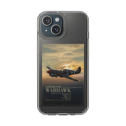 Vintage Warhawk Phone Case, Clear Cases, Military Aviation, Gifts for Him, Unique Phone Accessories