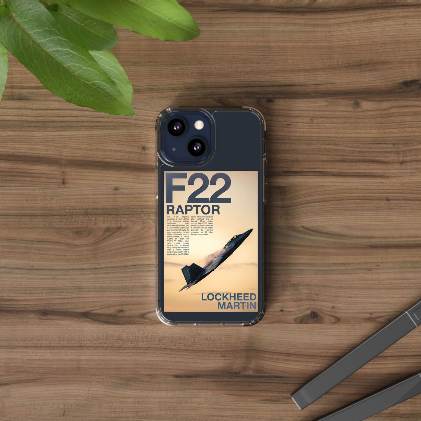 F22 Raptor Clear Phone Case, Military Aviation Accessory, Unique Gift for Airplane Enthusiasts, Customizable iPhone Cover, Durable [...]