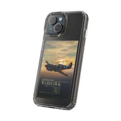 Vintage Warhawk Phone Case, Clear Cases, Military Aviation, Gifts for Him, Unique Phone Accessories