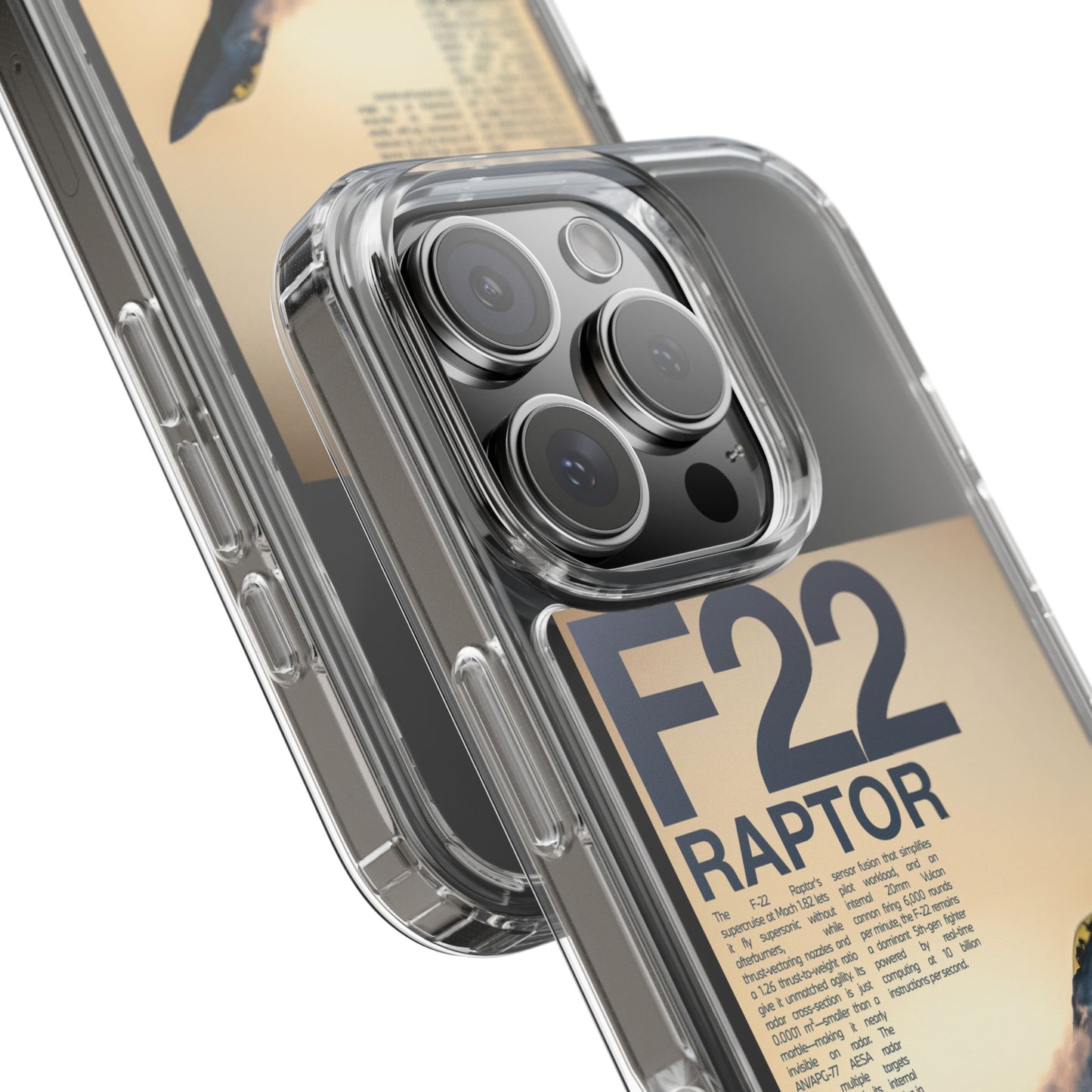 F22 Raptor Clear Phone Case, Military Aviation Accessory, Unique Gift for Airplane Enthusiasts, Customizable iPhone Cover, Durable [...]