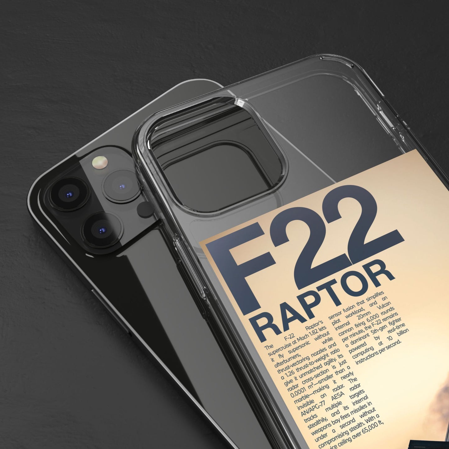 F22 Raptor Clear Phone Case, Military Aviation Accessory, Unique Gift for Airplane Enthusiasts, Customizable iPhone Cover, Durable [...]