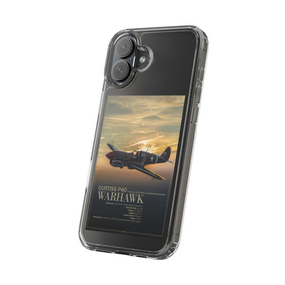 Vintage Warhawk Phone Case, Clear Cases, Military Aviation, Gifts for Him, Unique Phone Accessories