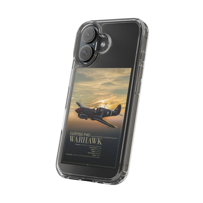 Vintage Warhawk Phone Case, Clear Cases, Military Aviation, Gifts for Him, Unique Phone Accessories