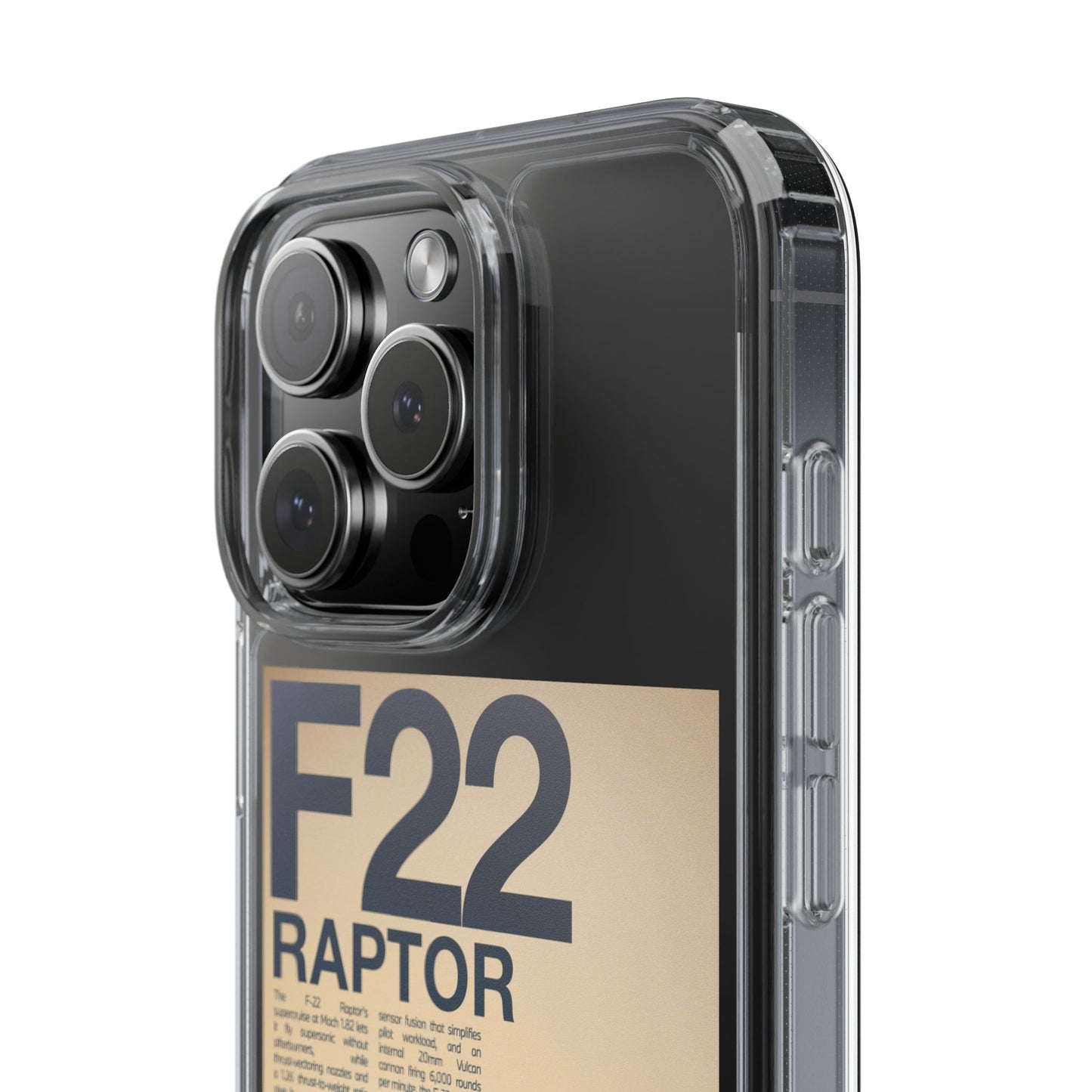 F22 Raptor Clear Phone Case, Military Aviation Accessory, Unique Gift for Airplane Enthusiasts, Customizable iPhone Cover, Durable [...]