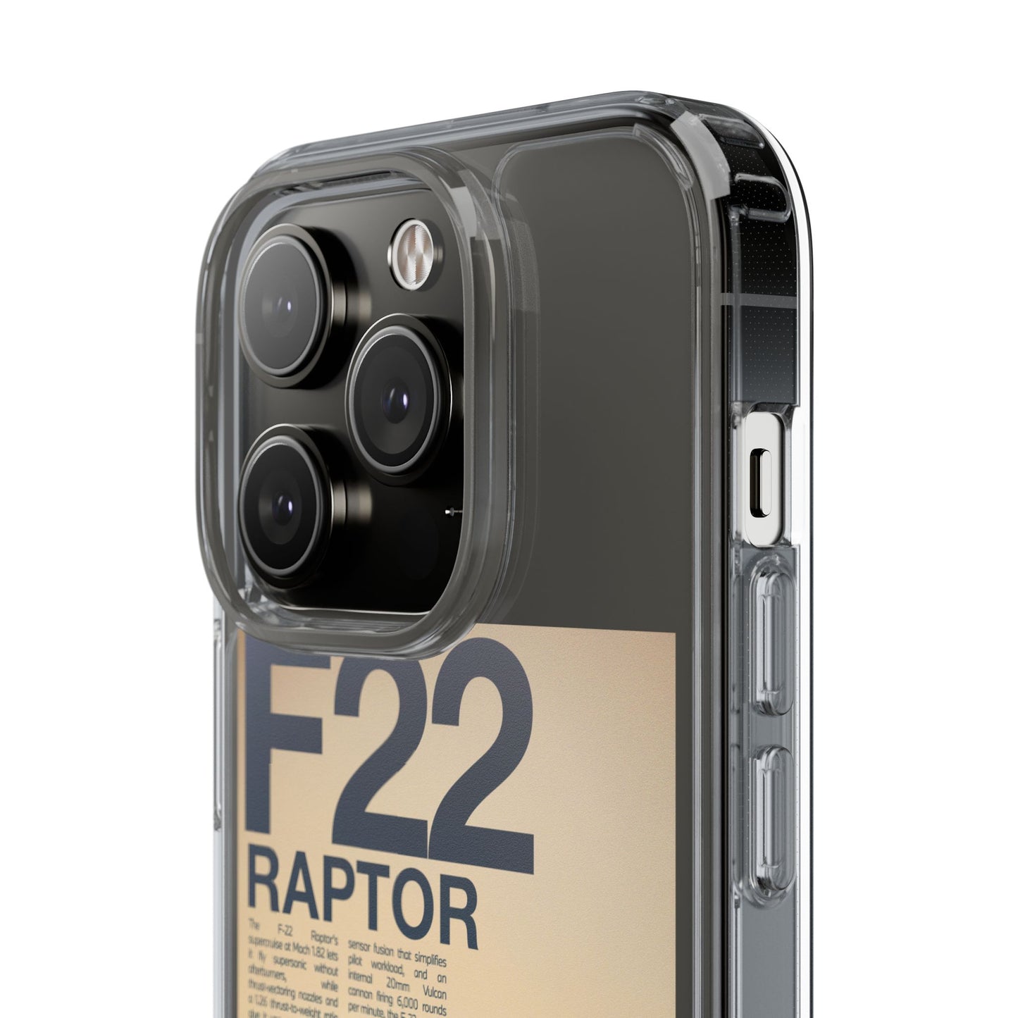 F22 Raptor Clear Phone Case, Military Aviation Accessory, Unique Gift for Airplane Enthusiasts, Customizable iPhone Cover, Durable [...]