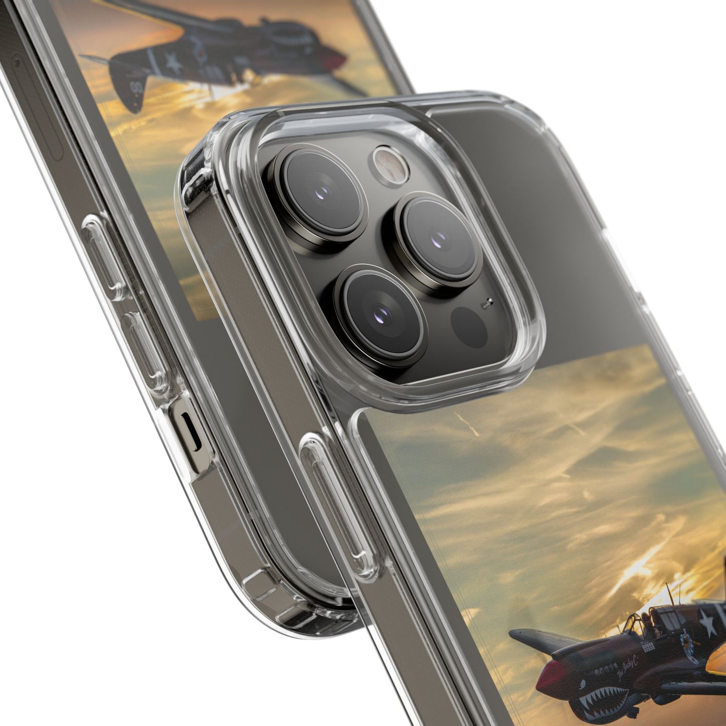 Vintage Warhawk Phone Case, Clear Cases, Military Aviation, Gifts for Him, Unique Phone Accessories