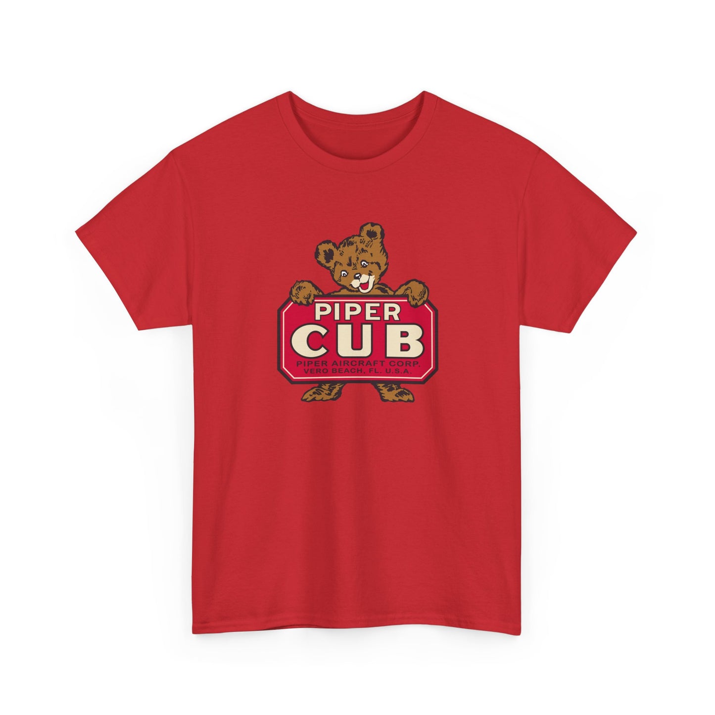 Piper Cub Bear Vintage Heavy Cotton Tee