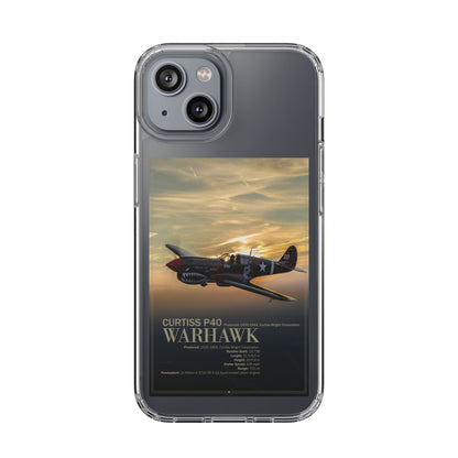 Vintage Warhawk Phone Case, Clear Cases, Military Aviation, Gifts for Him, Unique Phone Accessories