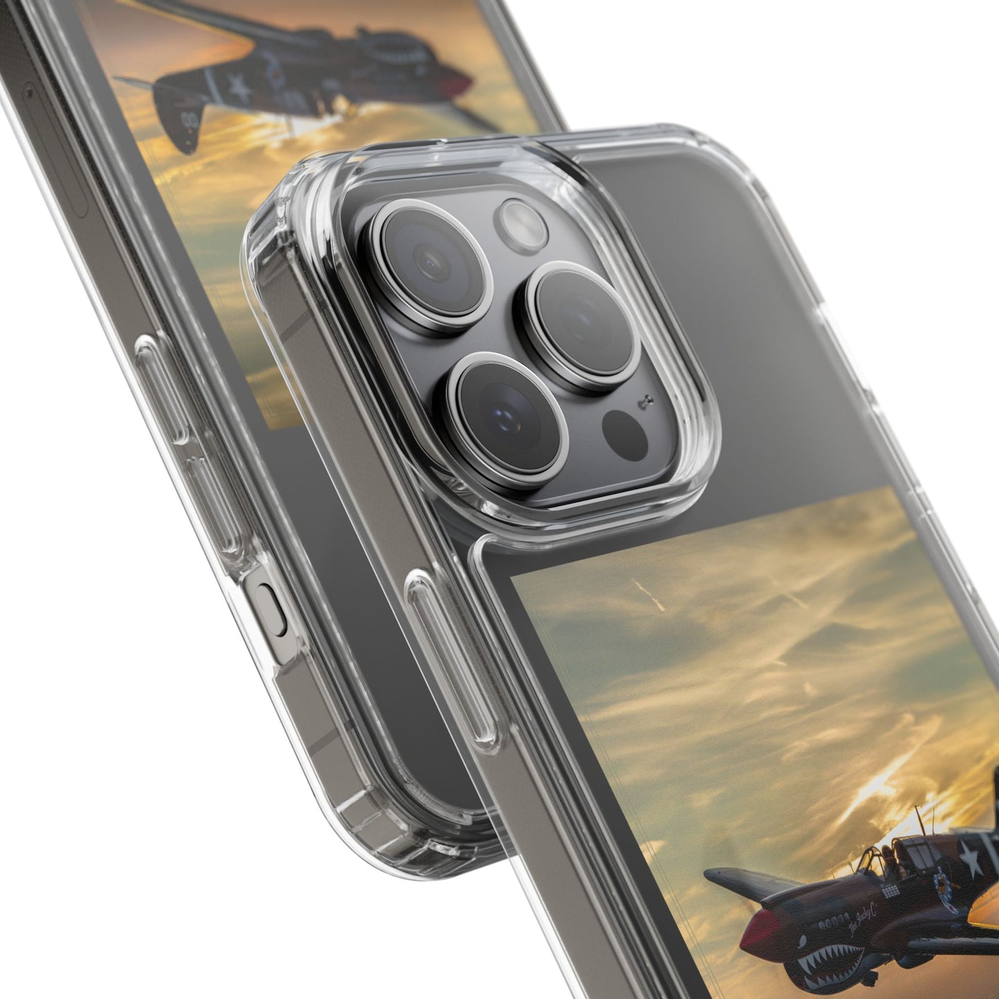 Vintage Warhawk Phone Case, Clear Cases, Military Aviation, Gifts for Him, Unique Phone Accessories