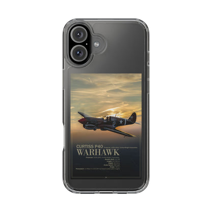 Vintage Warhawk Phone Case, Clear Cases, Military Aviation, Gifts for Him, Unique Phone Accessories