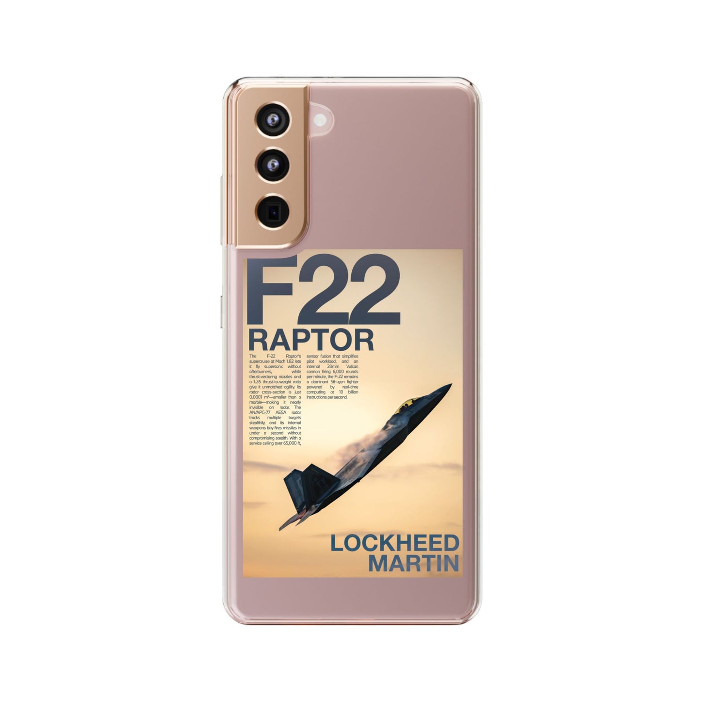 F22 Raptor Clear Phone Case, Military Aviation Accessory, Unique Gift for Airplane Enthusiasts, Customizable iPhone Cover, Durable [...]