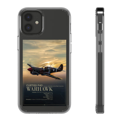 Vintage Warhawk Phone Case, Clear Cases, Military Aviation, Gifts for Him, Unique Phone Accessories