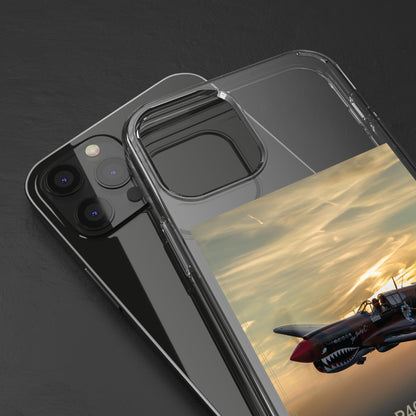 Vintage Warhawk Phone Case, Clear Cases, Military Aviation, Gifts for Him, Unique Phone Accessories