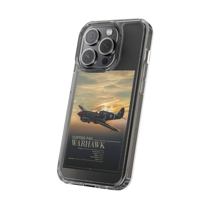 Vintage Warhawk Phone Case, Clear Cases, Military Aviation, Gifts for Him, Unique Phone Accessories