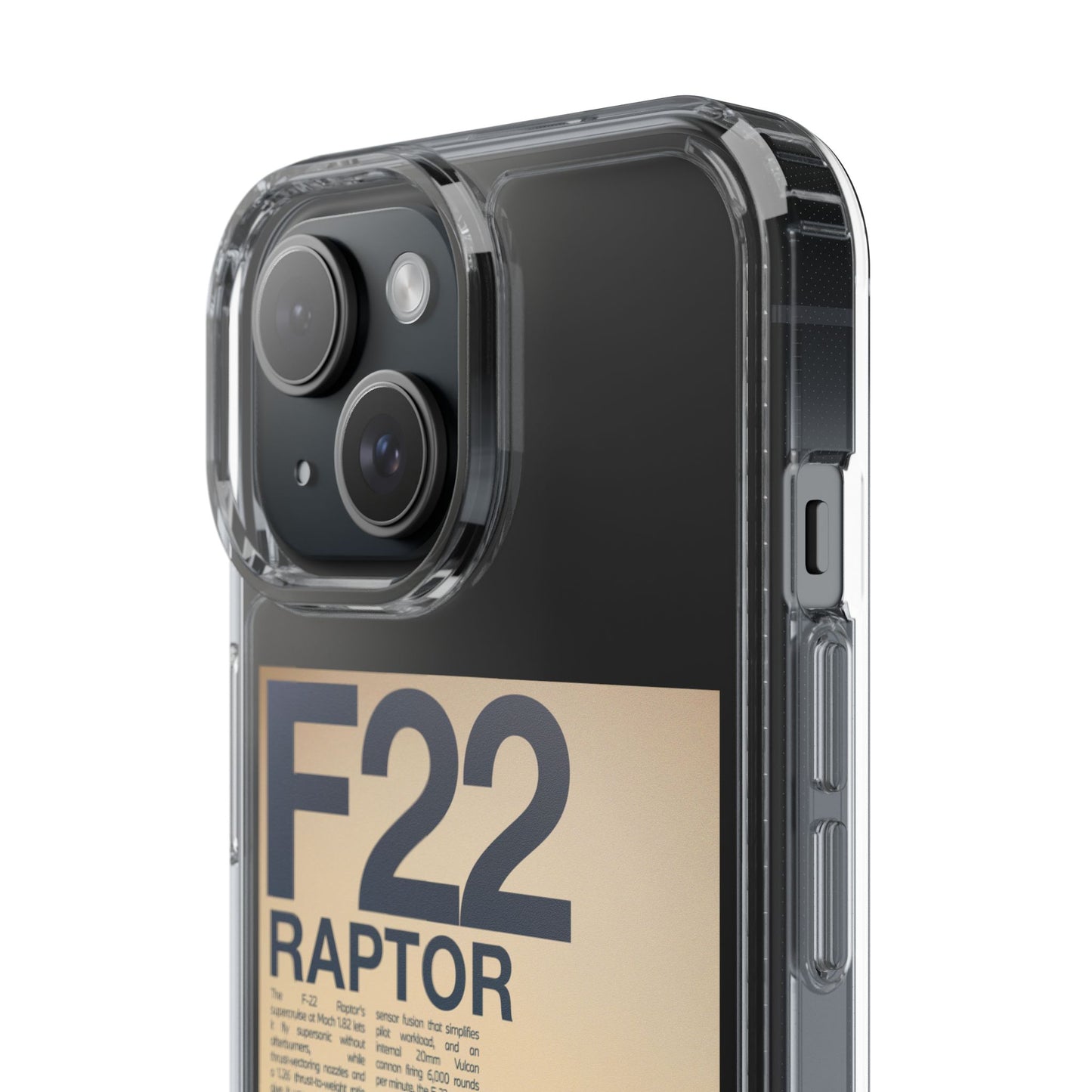 F22 Raptor Clear Phone Case, Military Aviation Accessory, Unique Gift for Airplane Enthusiasts, Customizable iPhone Cover, Durable [...]
