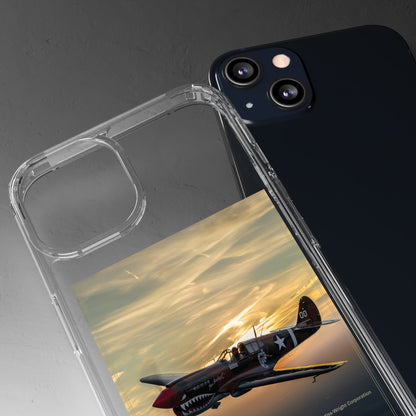 Vintage Warhawk Phone Case, Clear Cases, Military Aviation, Gifts for Him, Unique Phone Accessories