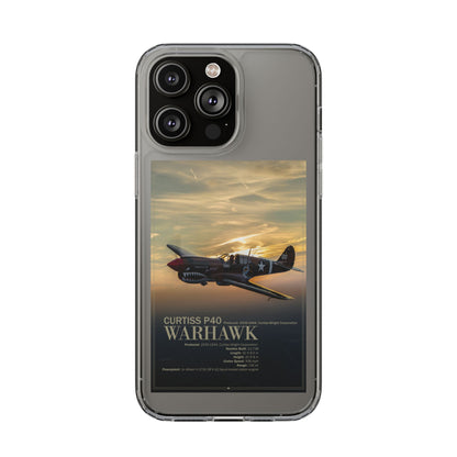 Vintage Warhawk Phone Case, Clear Cases, Military Aviation, Gifts for Him, Unique Phone Accessories