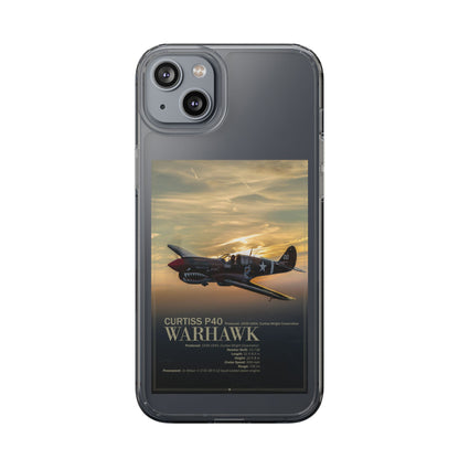 Vintage Warhawk Phone Case, Clear Cases, Military Aviation, Gifts for Him, Unique Phone Accessories