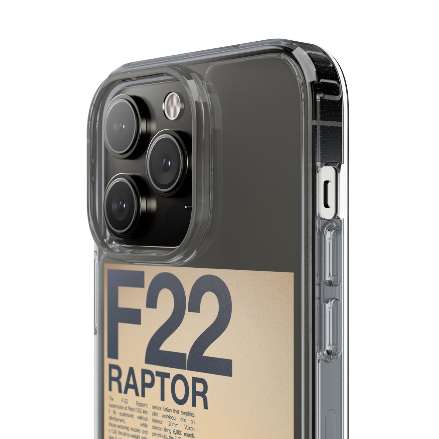 F22 Raptor Clear Phone Case, Military Aviation Accessory, Unique Gift for Airplane Enthusiasts, Customizable iPhone Cover, Durable [...]
