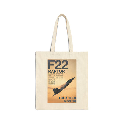 F22 Raptor Cotton Canvas Tote Bag