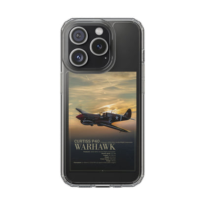 Vintage Warhawk Phone Case, Clear Cases, Military Aviation, Gifts for Him, Unique Phone Accessories