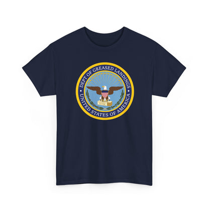 "Dept of Greased Landings" Cotton Tee