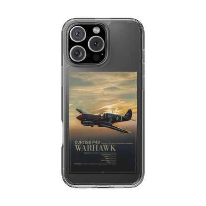 Vintage Warhawk Phone Case, Clear Cases, Military Aviation, Gifts for Him, Unique Phone Accessories