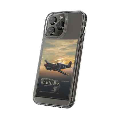 Vintage Warhawk Phone Case, Clear Cases, Military Aviation, Gifts for Him, Unique Phone Accessories
