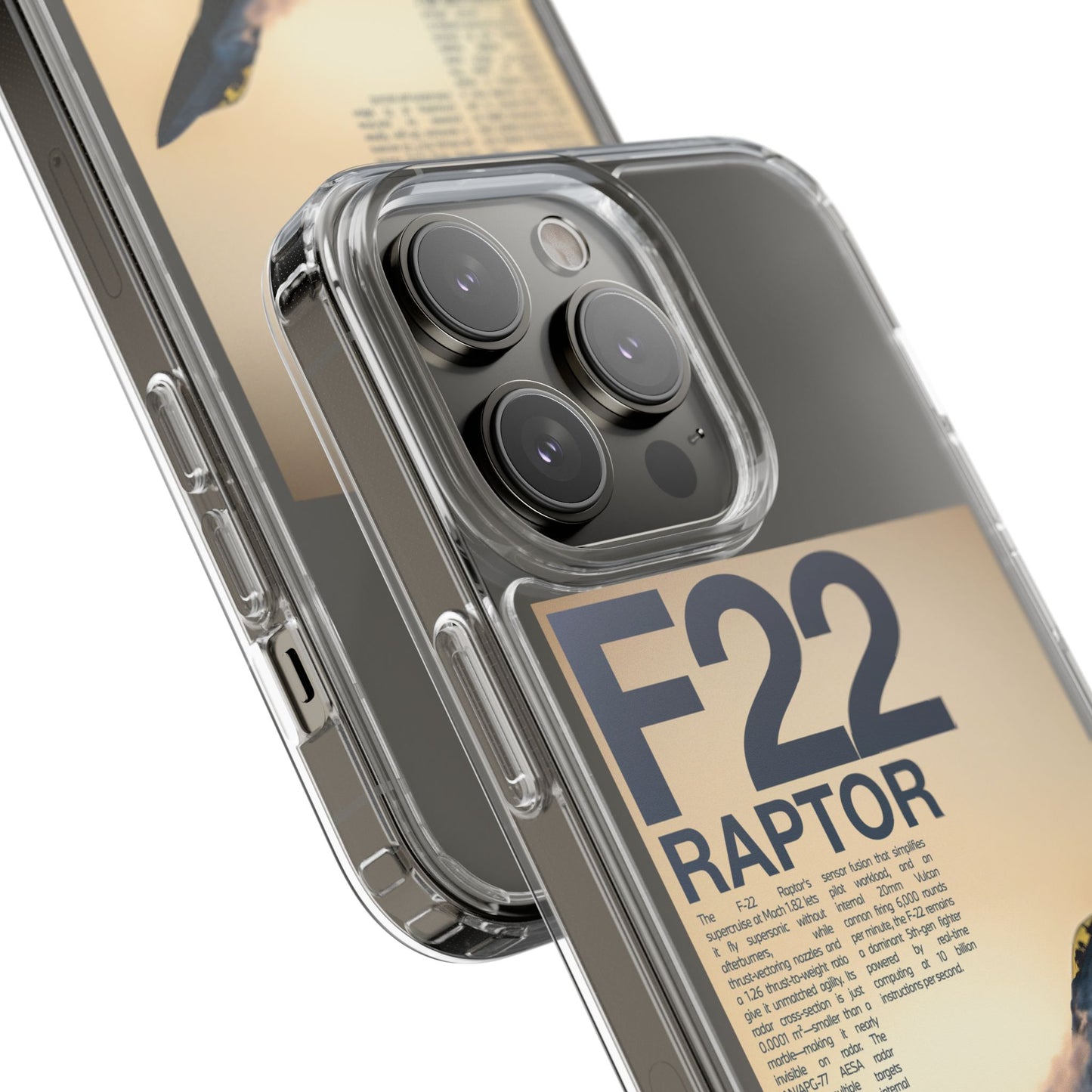 F22 Raptor Clear Phone Case, Military Aviation Accessory, Unique Gift for Airplane Enthusiasts, Customizable iPhone Cover, Durable [...]