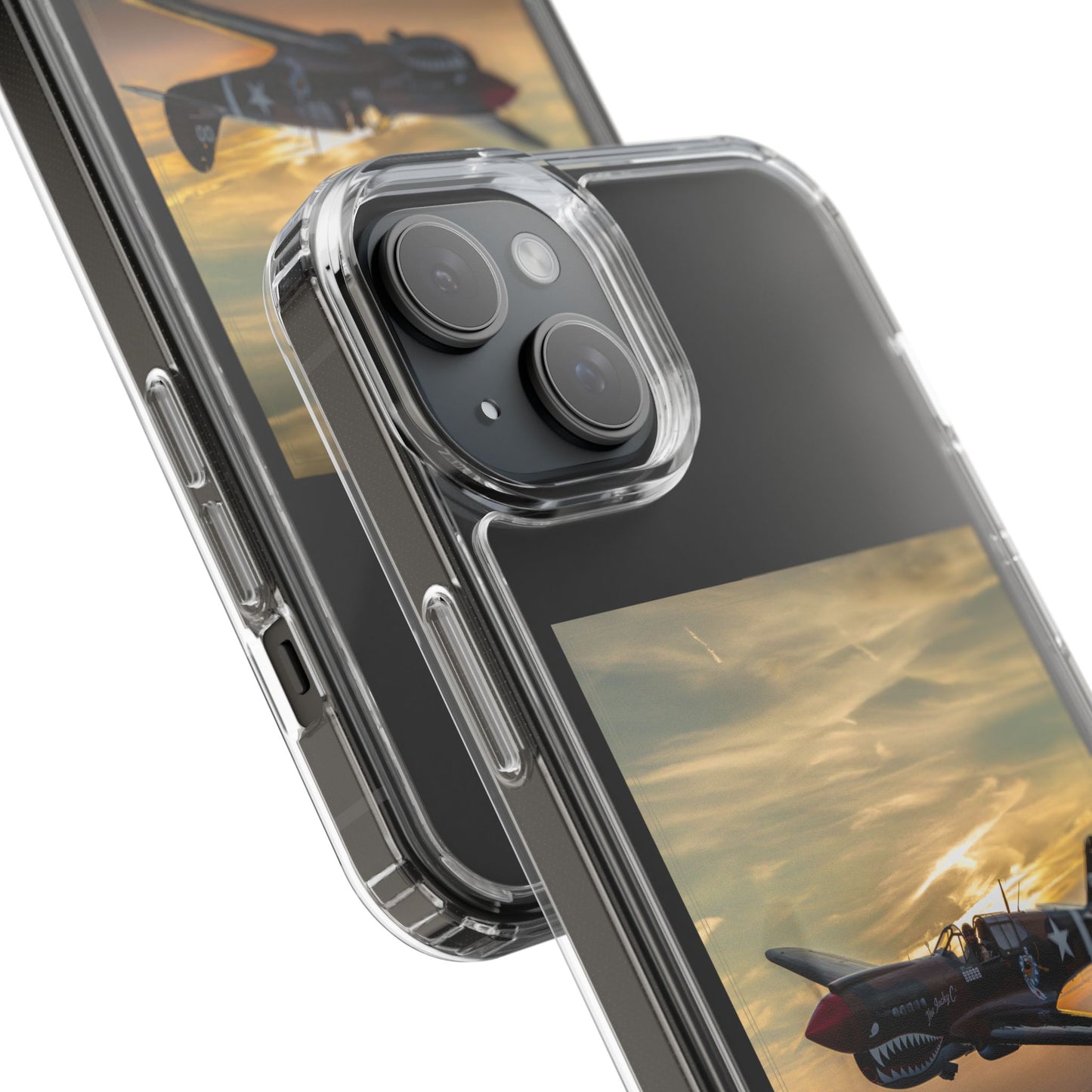 Vintage Warhawk Phone Case, Clear Cases, Military Aviation, Gifts for Him, Unique Phone Accessories