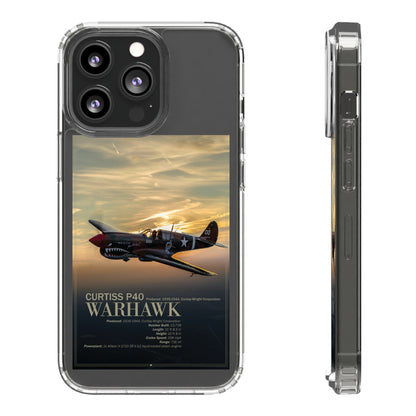 Vintage Warhawk Phone Case, Clear Cases, Military Aviation, Gifts for Him, Unique Phone Accessories