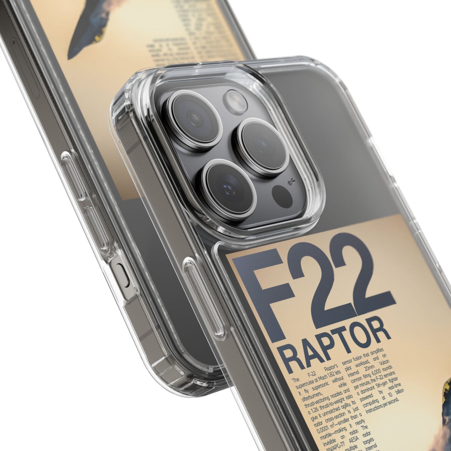 F22 Raptor Clear Phone Case, Military Aviation Accessory, Unique Gift for Airplane Enthusiasts, Customizable iPhone Cover, Durable [...]