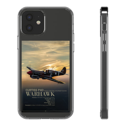 Vintage Warhawk Phone Case, Clear Cases, Military Aviation, Gifts for Him, Unique Phone Accessories