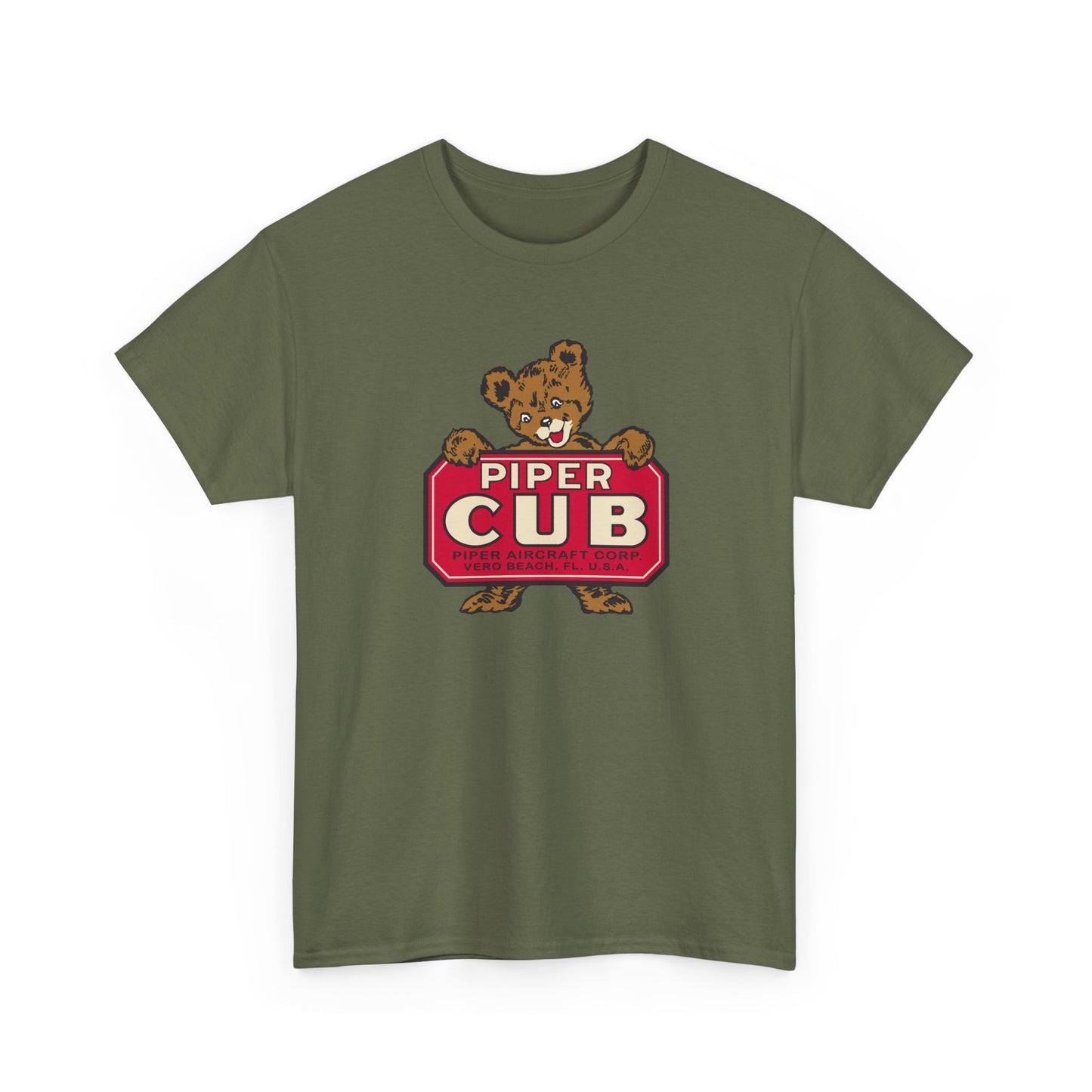 Piper Cub Bear Vintage Heavy Cotton Tee