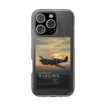 Vintage Warhawk Phone Case, Clear Cases, Military Aviation, Gifts for Him, Unique Phone Accessories