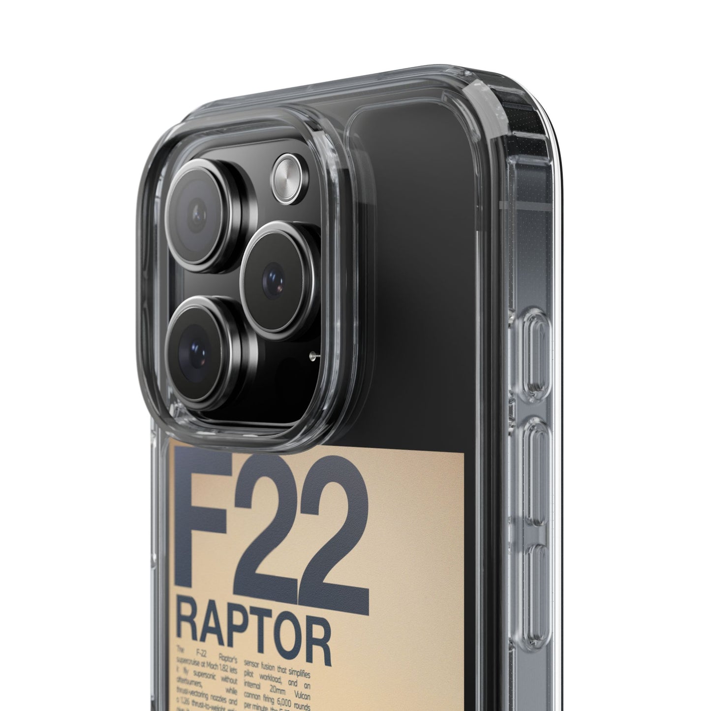 F22 Raptor Clear Phone Case, Military Aviation Accessory, Unique Gift for Airplane Enthusiasts, Customizable iPhone Cover, Durable [...]