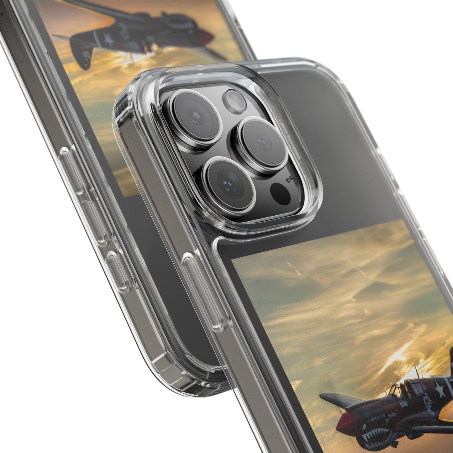 Vintage Warhawk Phone Case, Clear Cases, Military Aviation, Gifts for Him, Unique Phone Accessories