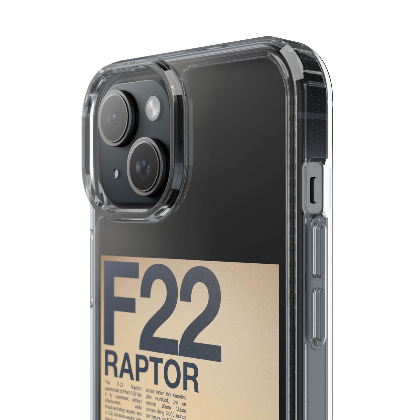 F22 Raptor Clear Phone Case, Military Aviation Accessory, Unique Gift for Airplane Enthusiasts, Customizable iPhone Cover, Durable [...]