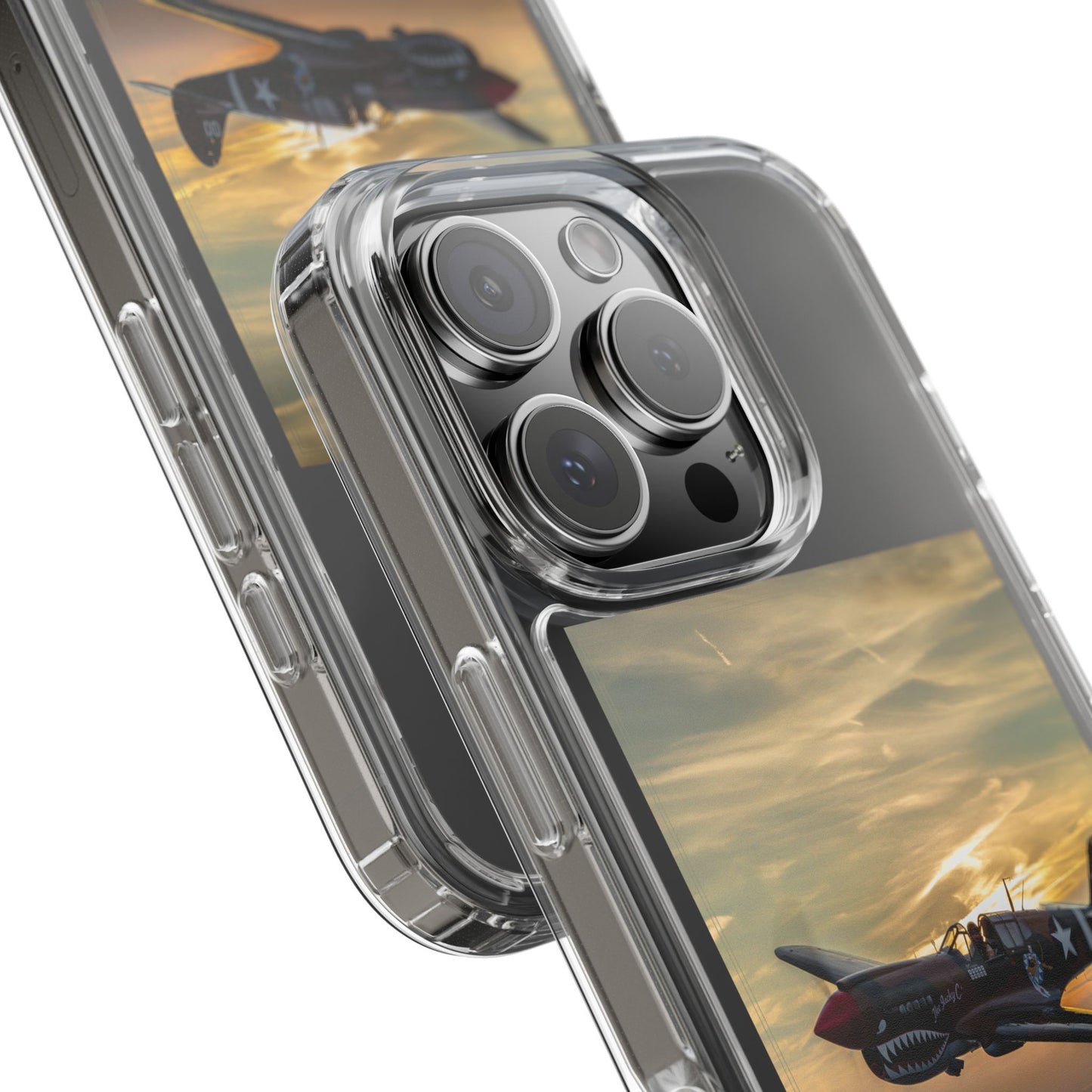 Vintage Warhawk Phone Case, Clear Cases, Military Aviation, Gifts for Him, Unique Phone Accessories