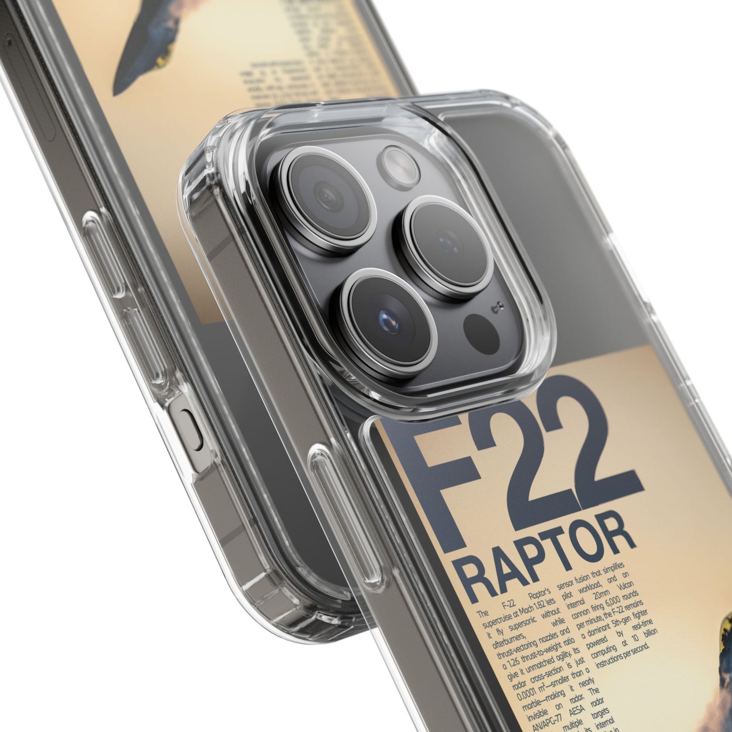 F22 Raptor Clear Phone Case, Military Aviation Accessory, Unique Gift for Airplane Enthusiasts, Customizable iPhone Cover, Durable [...]