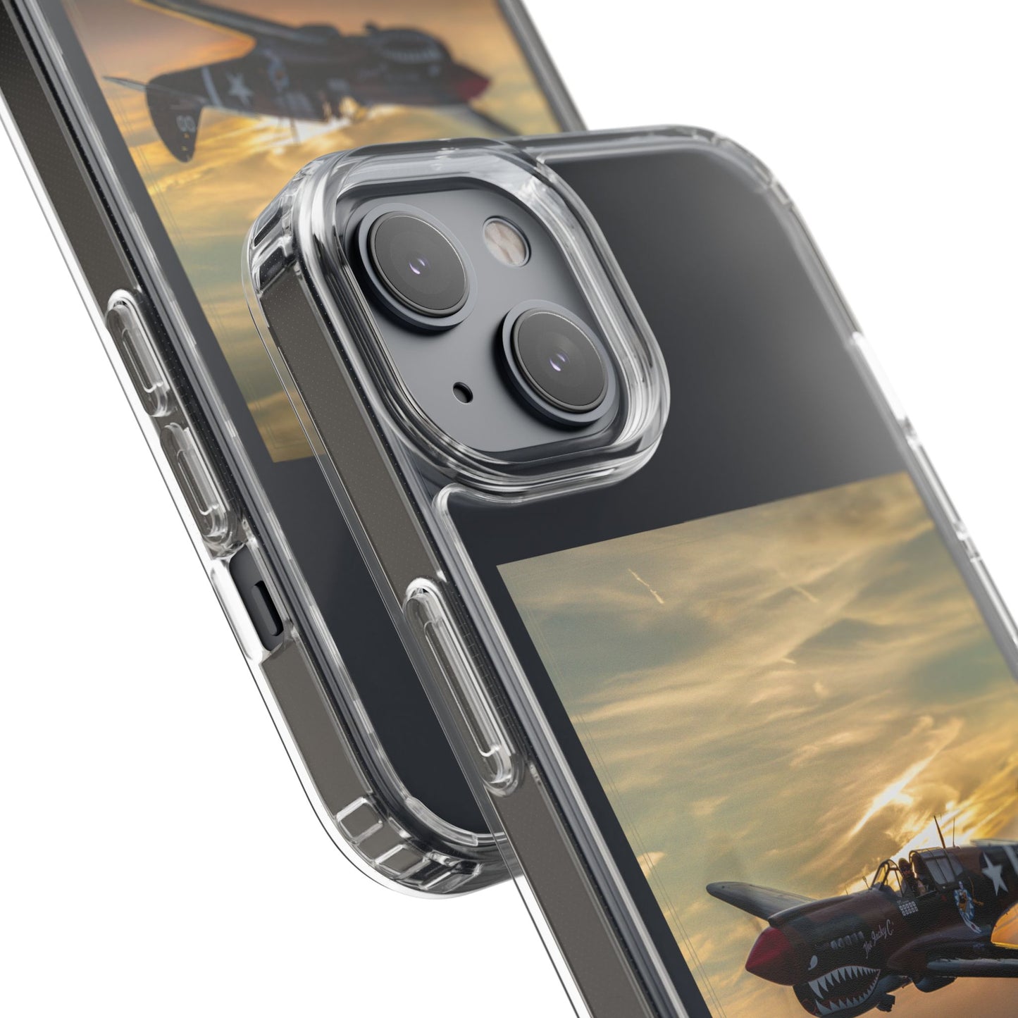 Vintage Warhawk Phone Case, Clear Cases, Military Aviation, Gifts for Him, Unique Phone Accessories