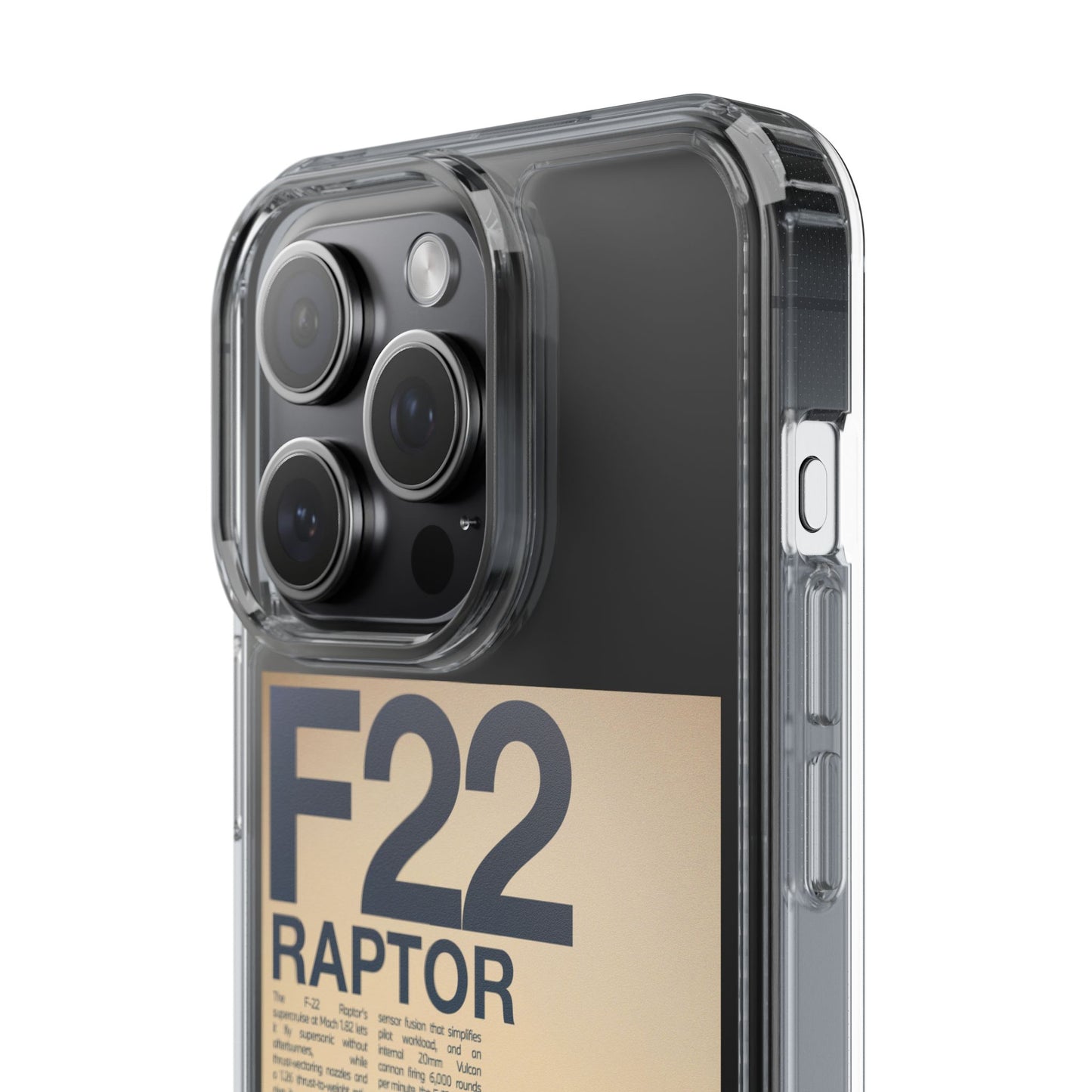 F22 Raptor Clear Phone Case, Military Aviation Accessory, Unique Gift for Airplane Enthusiasts, Customizable iPhone Cover, Durable [...]