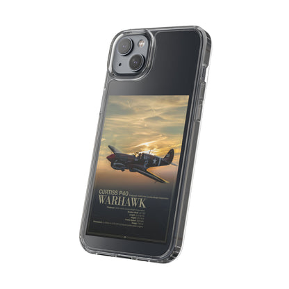 Vintage Warhawk Phone Case, Clear Cases, Military Aviation, Gifts for Him, Unique Phone Accessories