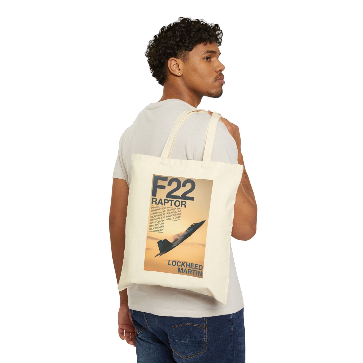 F22 Raptor Cotton Canvas Tote Bag