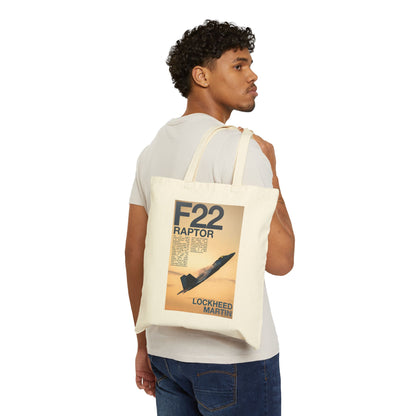 F22 Raptor Cotton Canvas Tote Bag
