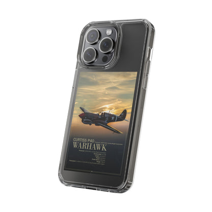 Vintage Warhawk Phone Case, Clear Cases, Military Aviation, Gifts for Him, Unique Phone Accessories