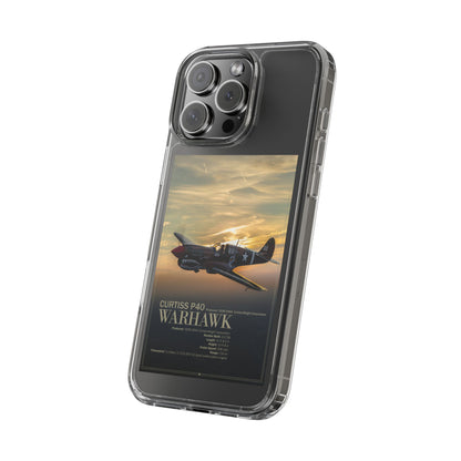 Vintage Warhawk Phone Case, Clear Cases, Military Aviation, Gifts for Him, Unique Phone Accessories