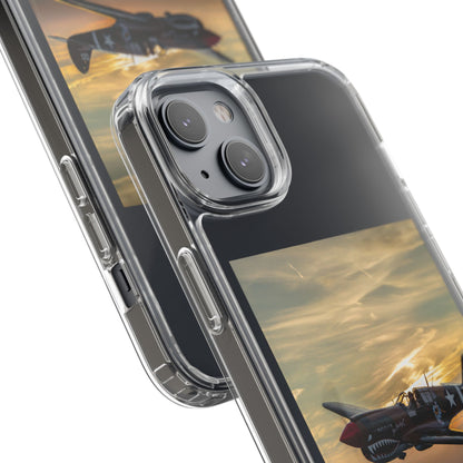 Vintage Warhawk Phone Case, Clear Cases, Military Aviation, Gifts for Him, Unique Phone Accessories